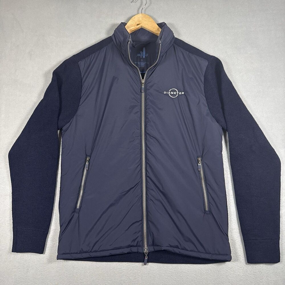 Johnnie-O Men's Twilight Blue Mario Mixed Media Full Zip Jacket $248